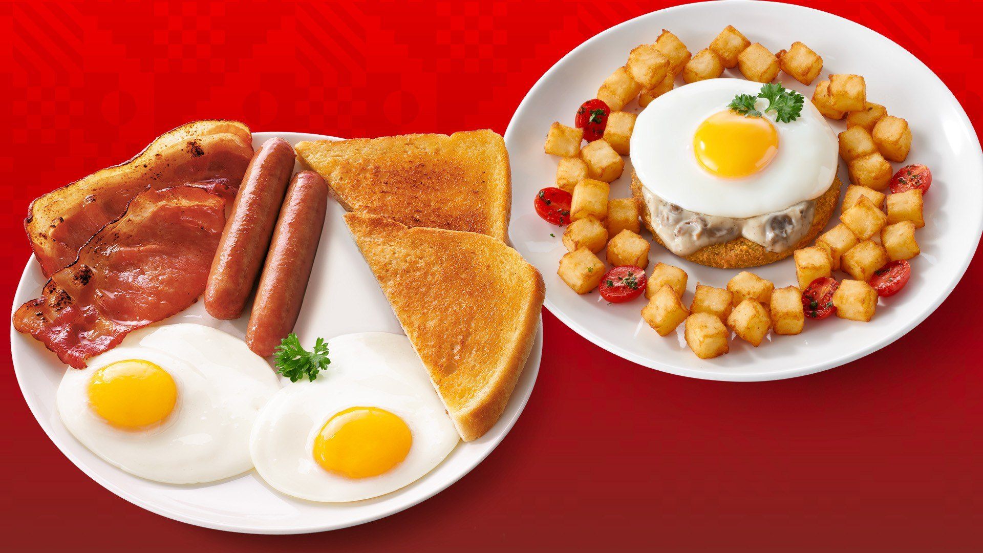 Breakfast with bacon and egg