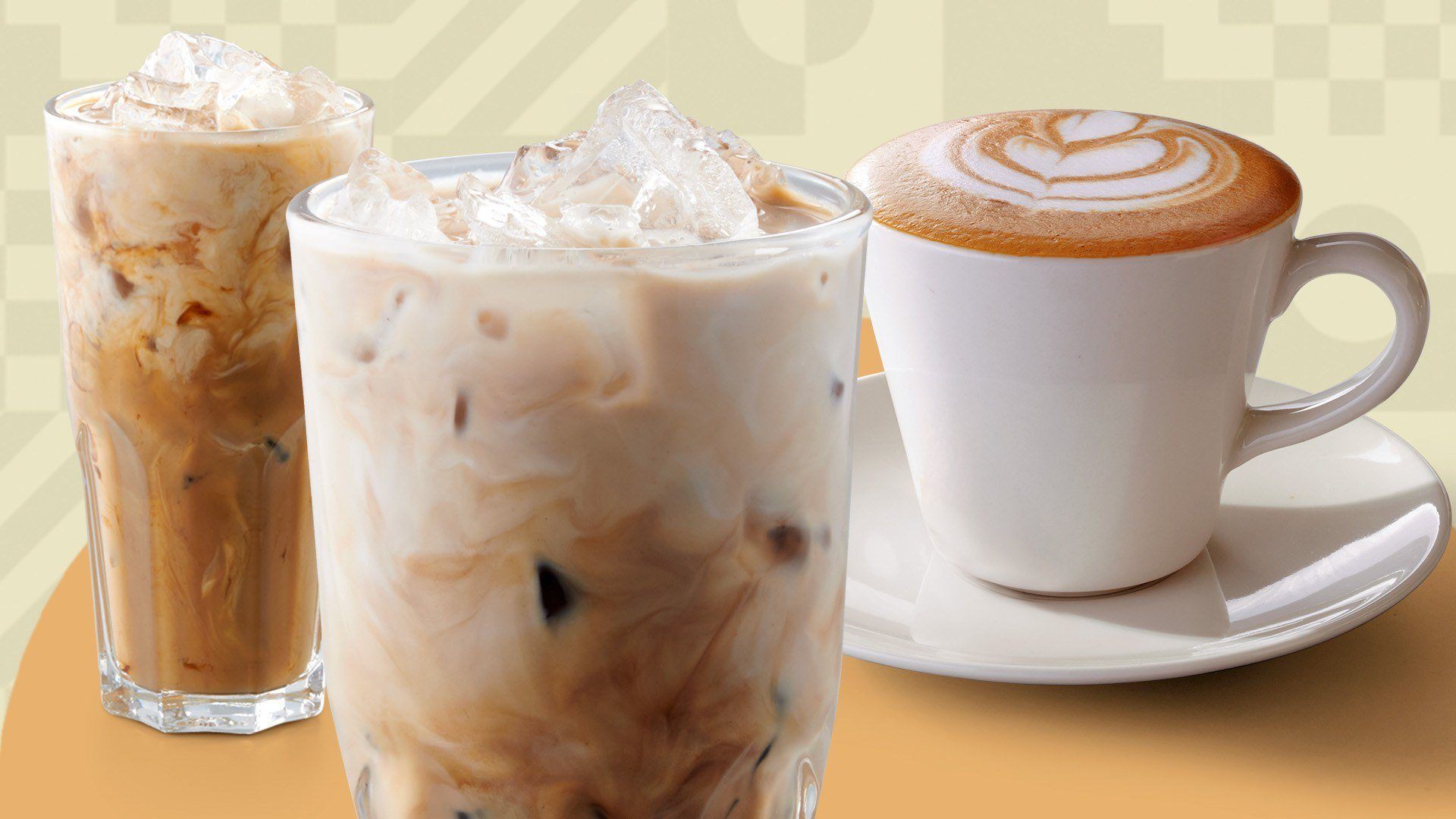 Capuccino and iced coffees