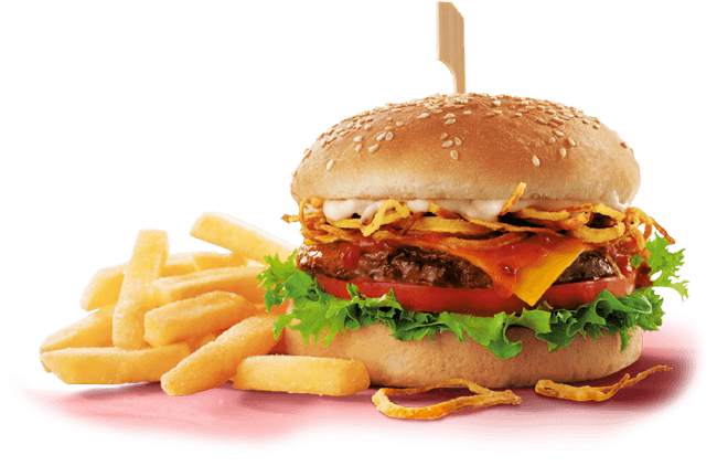 Chilli Burger and chips
