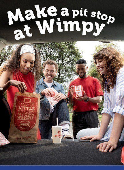 Group of people making a pit stop at Wimpy