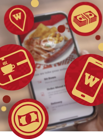 wimpy rewards app on a mobile phone
