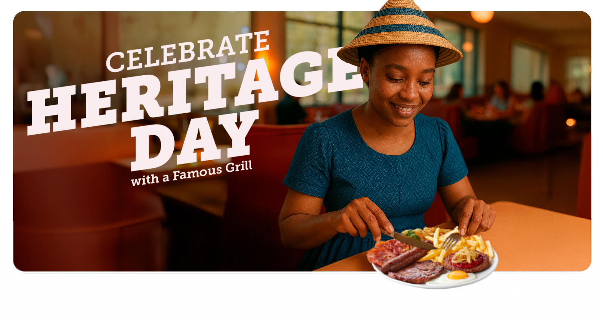 Person of culture celebrating Heritage Day at Wimpy
