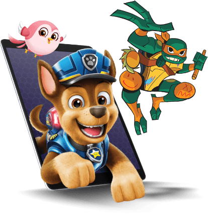 Kids shows Paw Patrol, teenage mutant ninja turtles