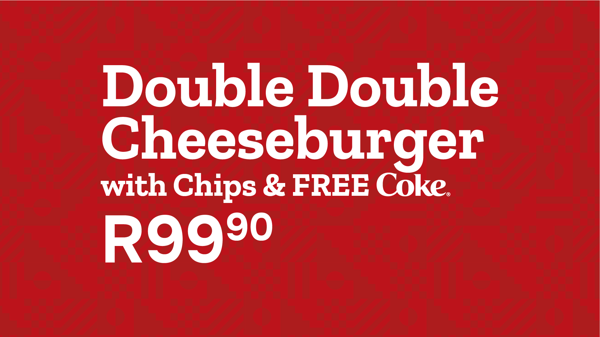 Double double cheese burger with chips and free coke