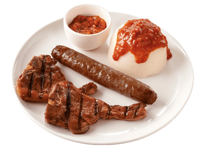 Boerie & Chops on a plate