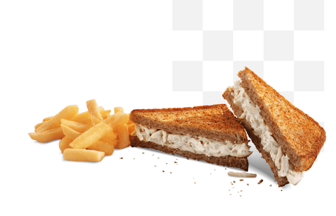 Chicken mayo toasted sandwich with chips