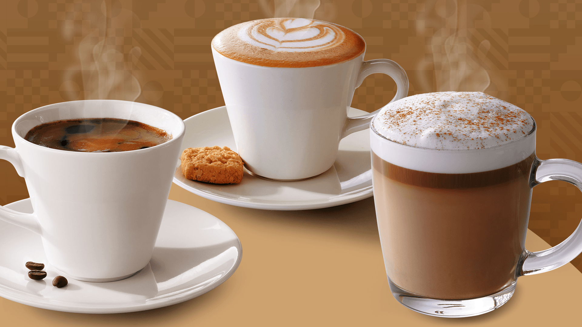Coffee mug filled with frothy cappuccino.